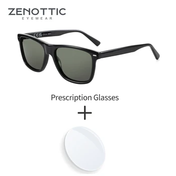 ZENOTTIC  Classic Square Prescription Polarized Sunglasses UV400 Protective Acetate Progressive Sun Glasses For Men Women