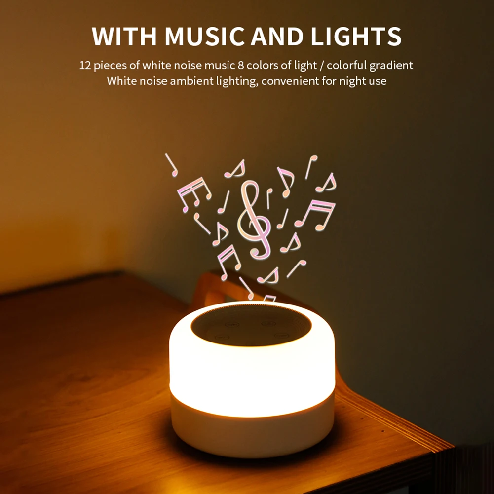 Sleep Aid Device Sleeping Relaxation for Baby with Night Light Baby Adult Sleep Soother Portable Adjustable USB Rechargeable for Home Travel