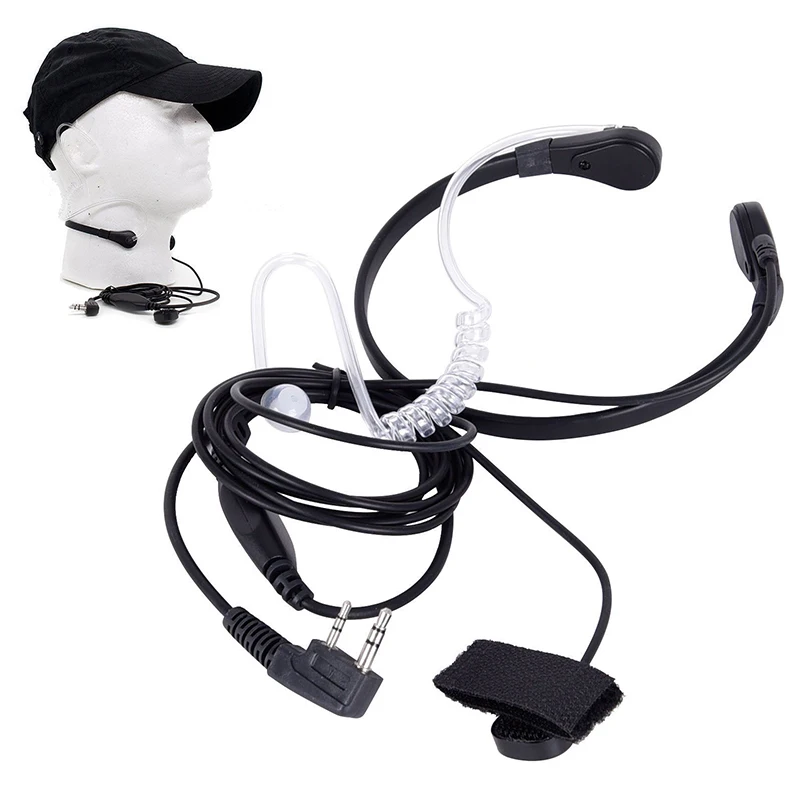 

New Throat Mic Earpiece Headset Finger PTT For Baofeng TK Radio Walkie Talkie TK Throat Control Headset Walkie-talkie Headset