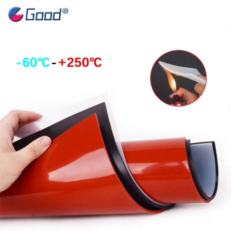Folha de Borracha de Silicone Junta de Filme Resistência de Alta Temperatura Placa de Sílica Gel Branco Vermelho Preto Translúcido 500*500 mm