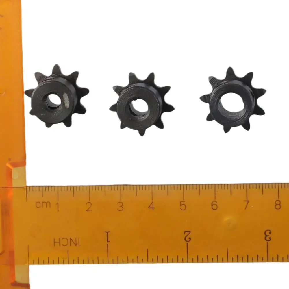 25 Chain 9 Tooth Gear Black Oxide C45 Carbon Steel Roller Sprockets Single Strand 1/4" Pitch Industrial Drive Sprocket ISO 04C