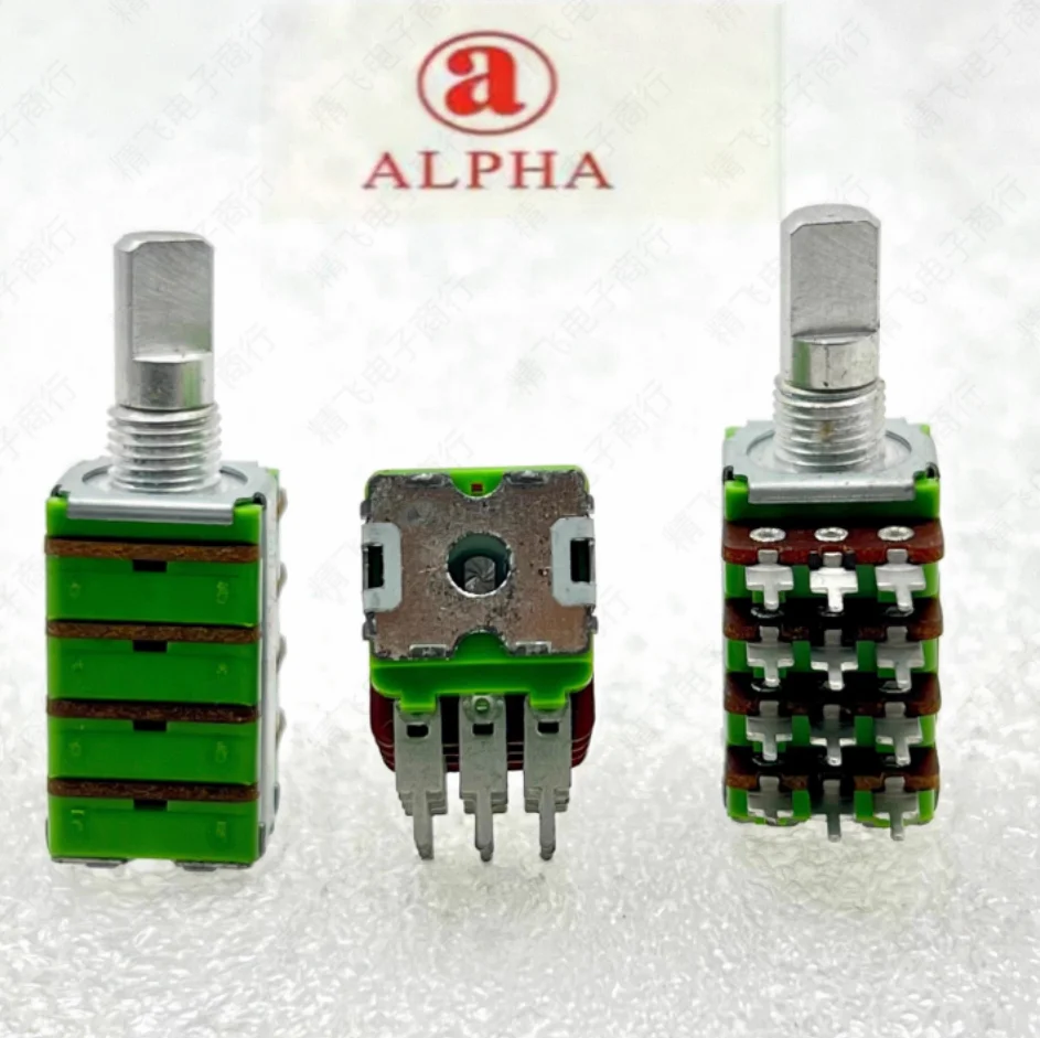 1 pcs. Taiwan ALPHA Alpha RK12 precision potentiometer quad B100K * 4 shaft length 15MM quad channel