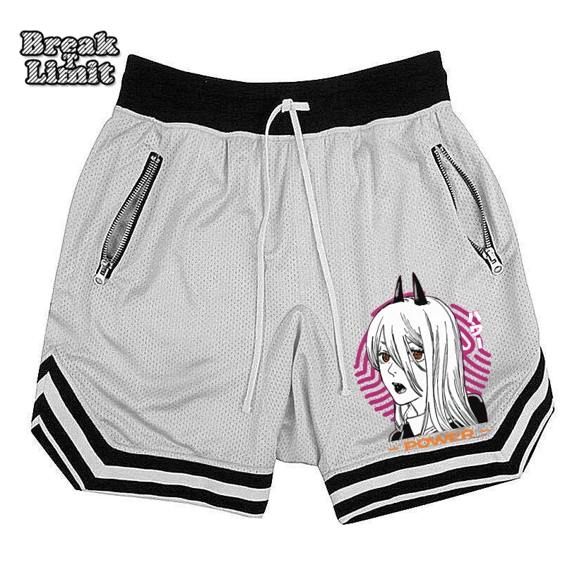 

Anime Gym Shorts Chainsaw Man Pattern Summer Beach Pants Fashion Casual Daily Gym Running Workout Quick-Dry Basketball Fitness