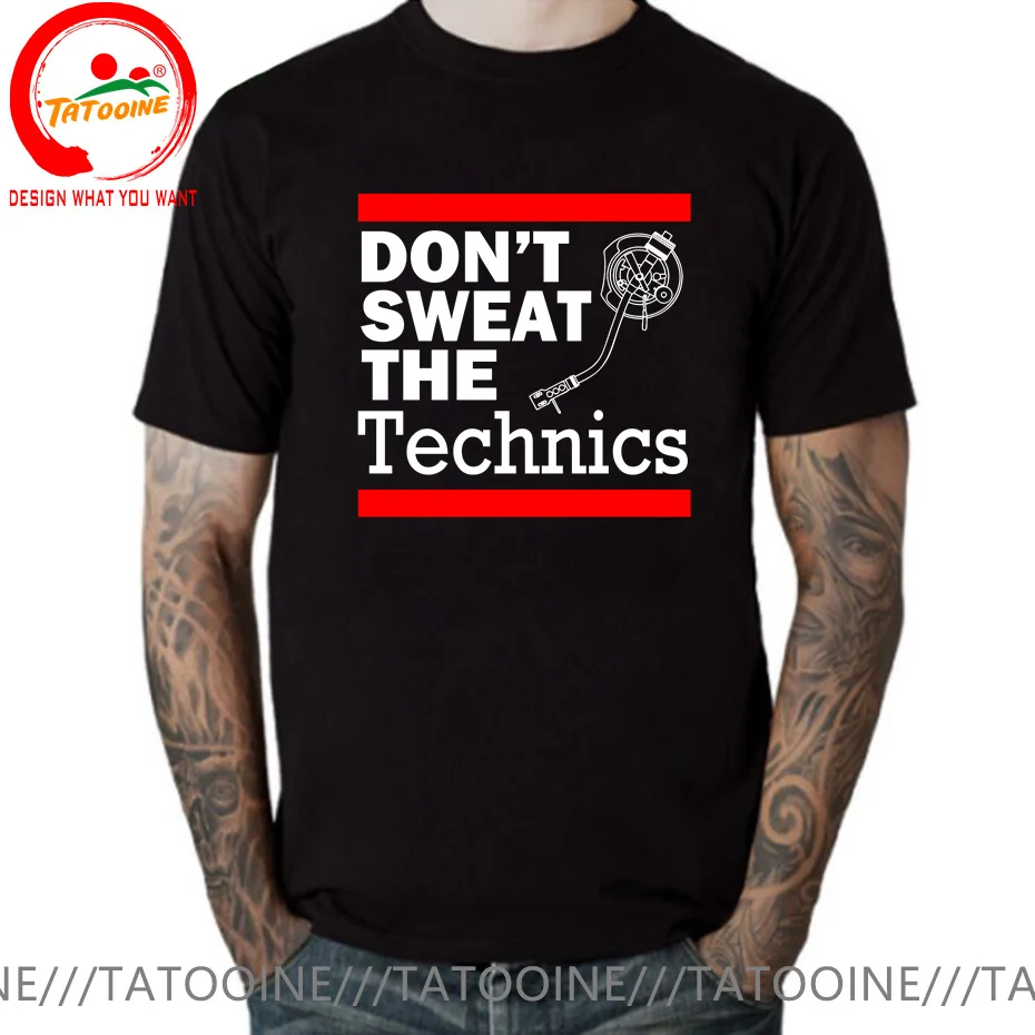 Non Sweat The Technics T-Shirt Vintage Vinyl Abbigliamento Streetwear Hip Hop Harajuku T Shirt Uomo Dj Music Festival Fun Tee Shirt