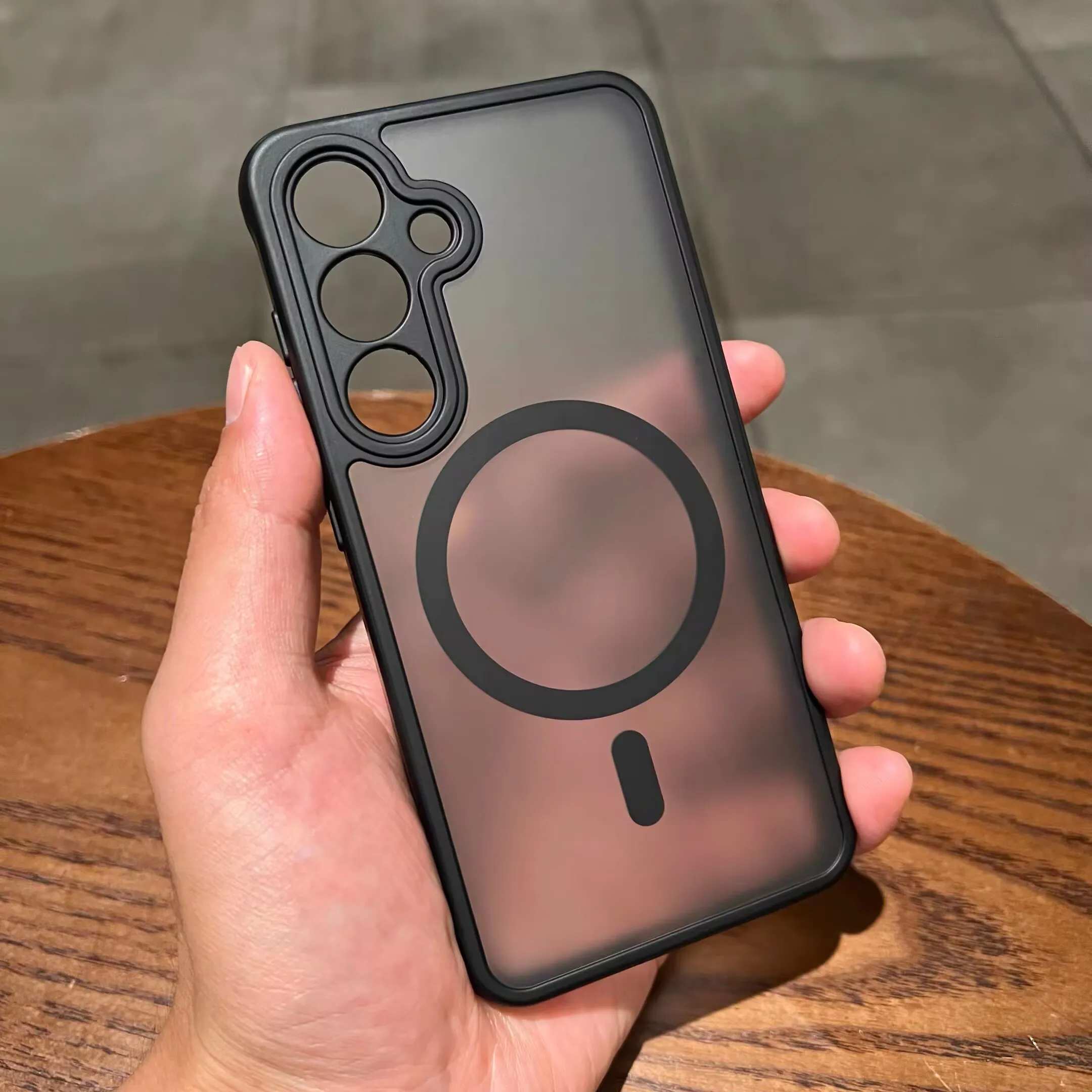 Luxury Frosted Translucent Magnetic Armor Phone Case Cover