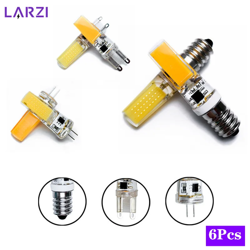 Ampoule LED G4 G9 E14 AC/DC 12V 220V 3W 6W COB SMD, éclairage de