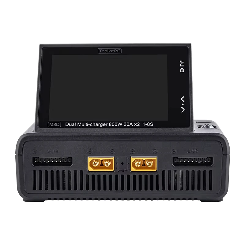 ToolkitRC M8D 1600W 50A DC Dual Channel Smart Charger Discharger With Touchscreen For RC Lipo LiIon LTO 1-8S NiMh 1-20S Pb 1-15S