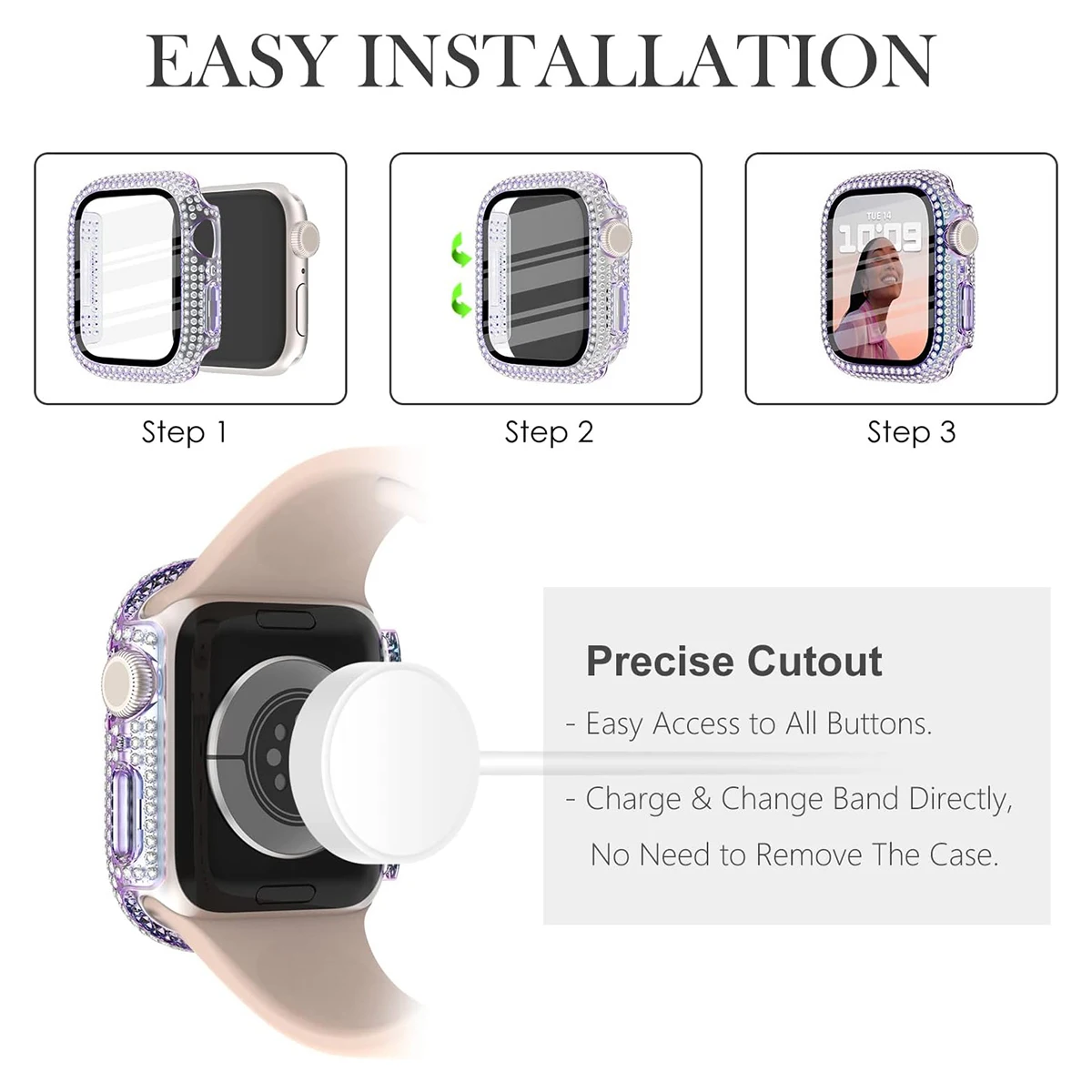 Premium Tempered Glass Protective Apple Watch Case