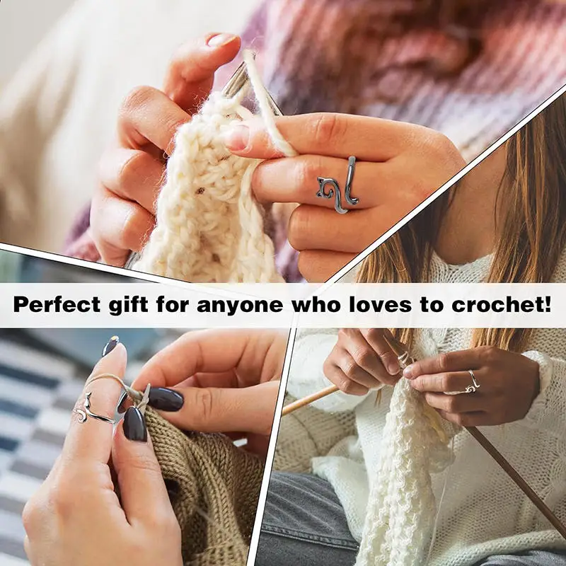 Finger Ring Jewelry Accessories Adjustable Rings Opening Ring Badminton T Shirt Cat Ring Alloy Geometric With Adjustable Opening Design Multi-function Knitting Crochet Hook Fashion Jewelry Decor