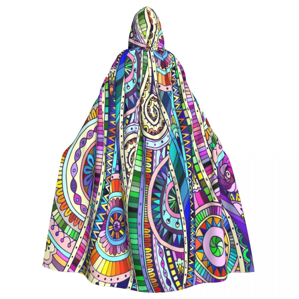 

Hooded Cloak Unisex Cloak with Hood Tribal Ethnic Geometric Pattern Cloak Vampire Witch Cape Cosplay Costume