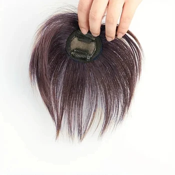 Topper per capelli umani veri al 100% per donna Parrucchino marrone dritto per volume Leggero e confortevole Sostituzione dei capelli Aspetto naturale