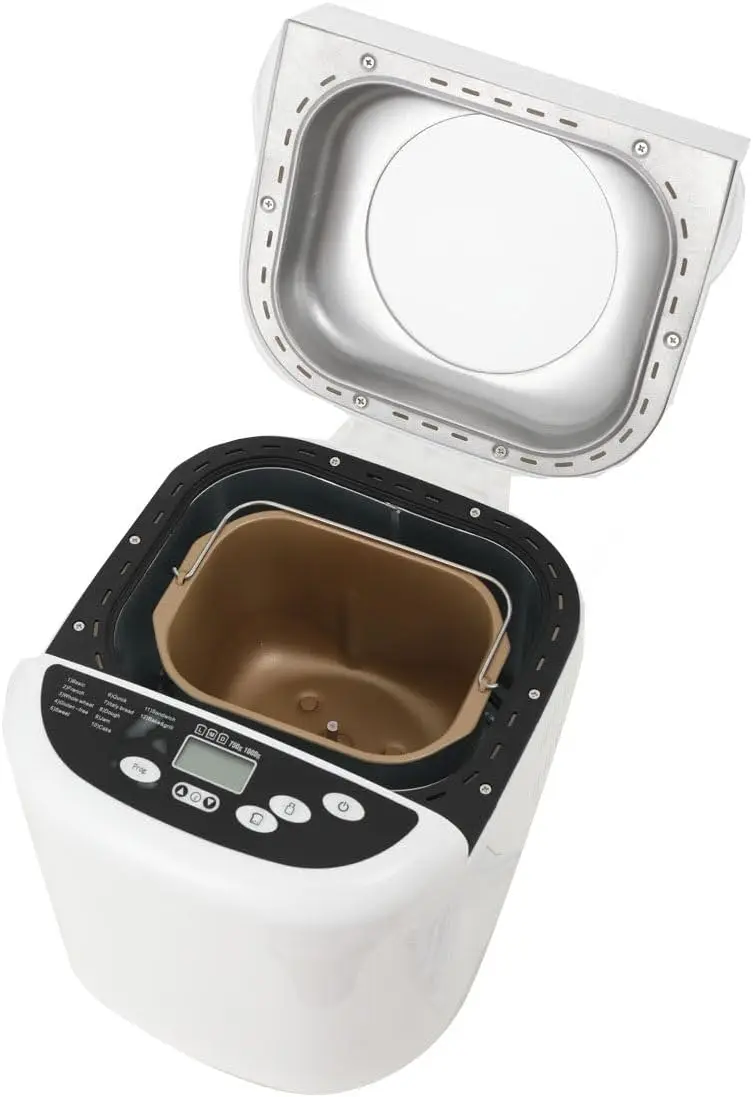 Automatic Compact Dough Machine, Compact and Automatic Non-Stick Bread Making Machine, 12 Menu Functions, with Gluten-Free, 13-H 5