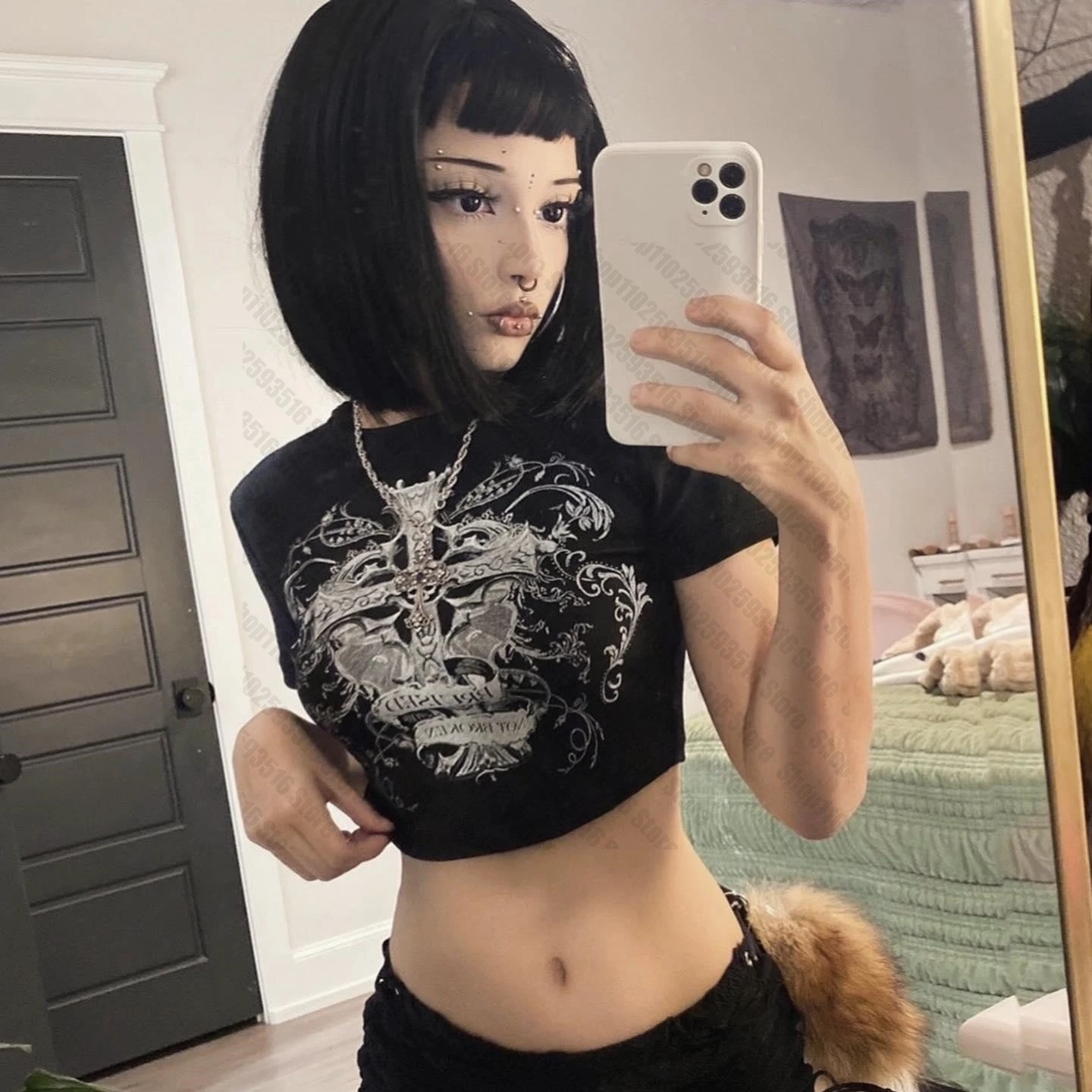 Kawaii Graphic T Shirts Harajuku Clothing Female Star Girl Y2k Kitty T Shirt for Women 2000s Tops Emo Summer Clothes Women 2024 1