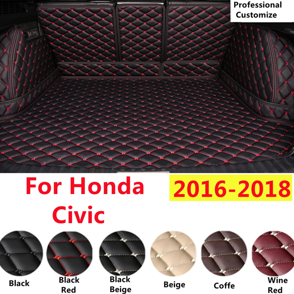 

Полный комплект SJ для Honda Civic 2018 2017 2016, автомобильные фитинги, водонепроницаемый коврик для багажника автомобиля, подкладка для багажника, задний груз