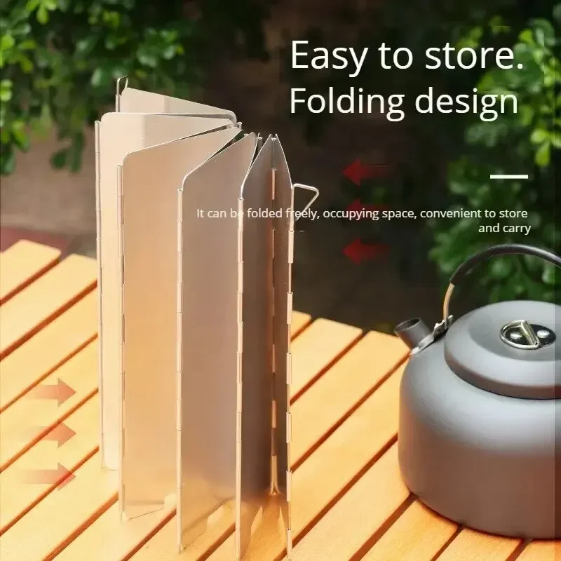Gas Stove Windshield Outdoor Thickened Folding Cassette 8pcs
