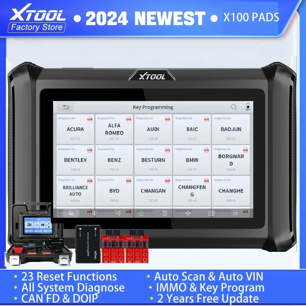 Автомобильные диски XTOOL X100, модернизированные диски X100PAD PLUS для программирования ключей IMMO, диагностический инструмент, считывание ключей, Pin-код, CAN-код, FD и DOIP