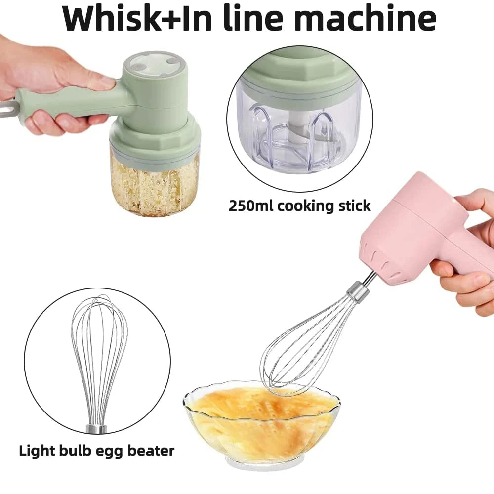 Electric Milk Frother 3 In 1 USB Portable Egg Beater Maker Handheld