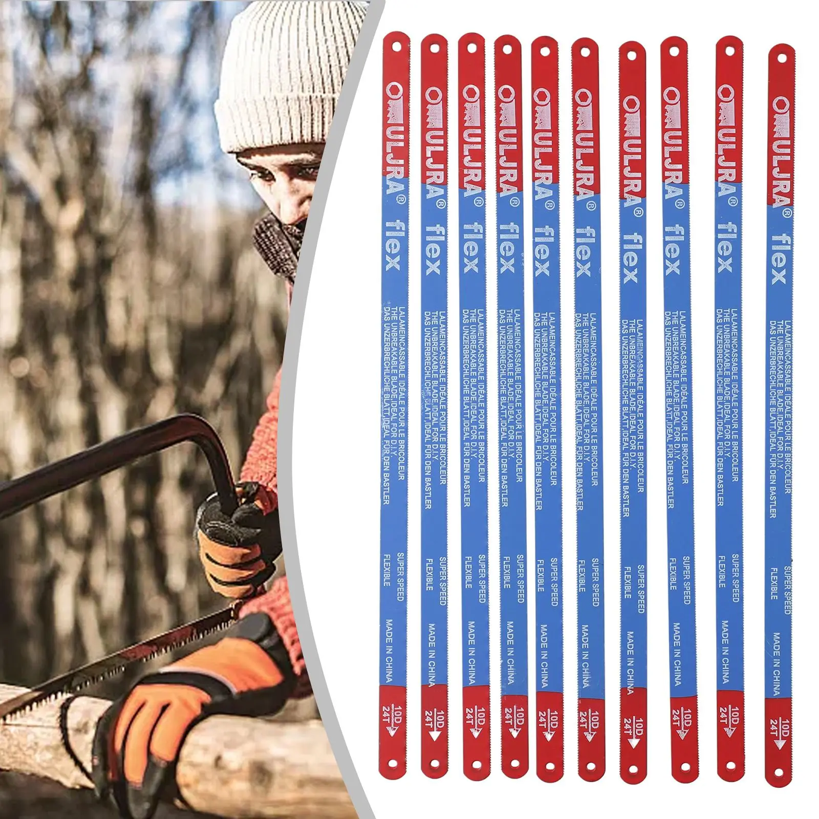 Bi-Metal Hacksaw Blade Set 300mm Hand Saw Blades For Meat Wood Cutting Flexible Steel Folding Hacksaw Blade Hand Tool Part 10PCS hacksaw blade