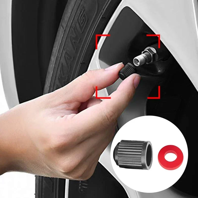 50-Pack Black Tire Valve Caps with O-Ring Seal - Universal Dust Covers