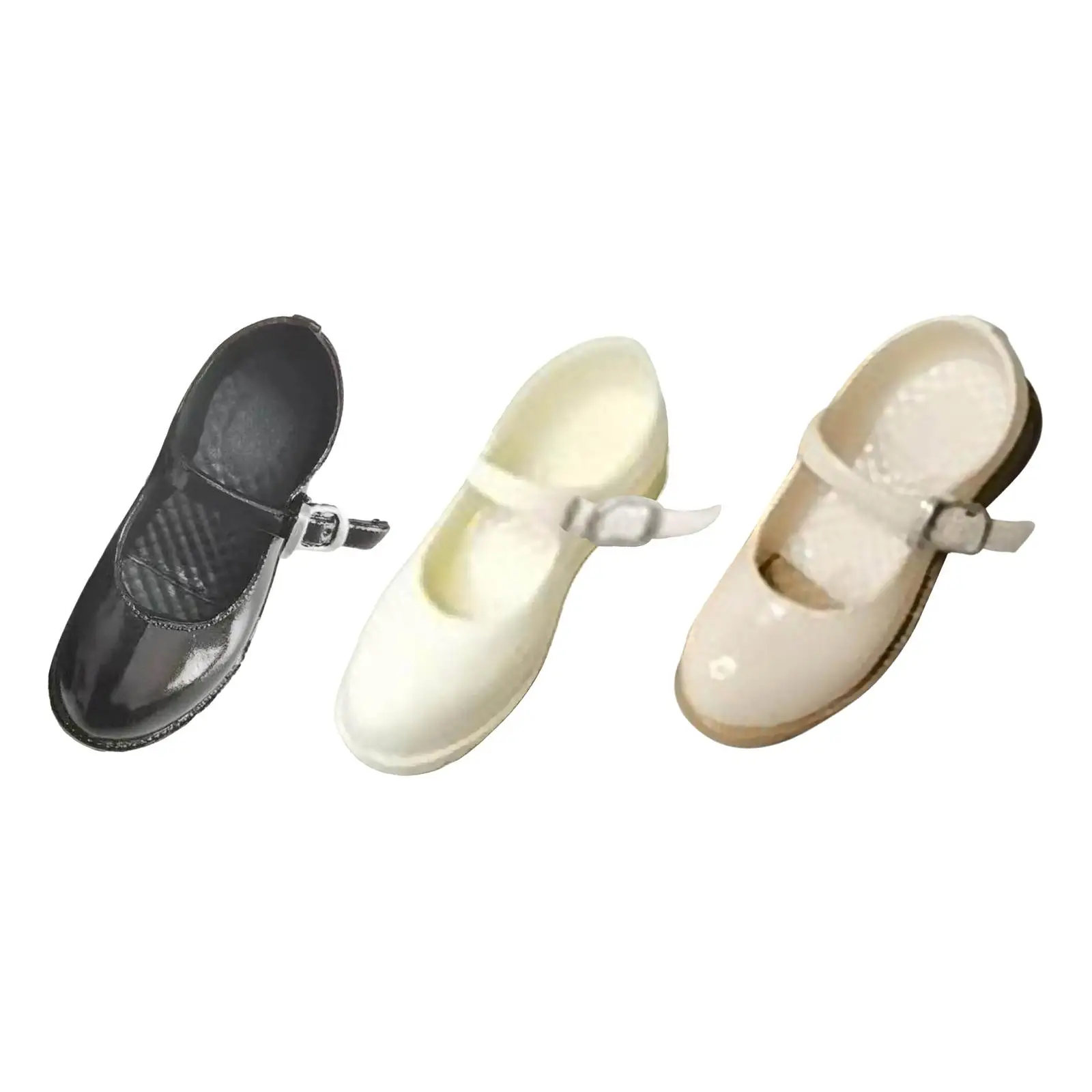 1:6 Scale Woman's Ankle Strap Footwear Low Block Heel for 12'' Doll Figures