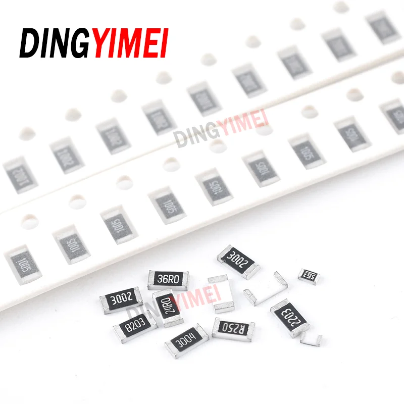 100Pcs SMD 1206 Resistors 0ohm - 10M Ohm 1/4W 1% High Precision Film Chip Fixed Resistance 0.01 0.22 4R7 100 220 330 1K 10K 300K