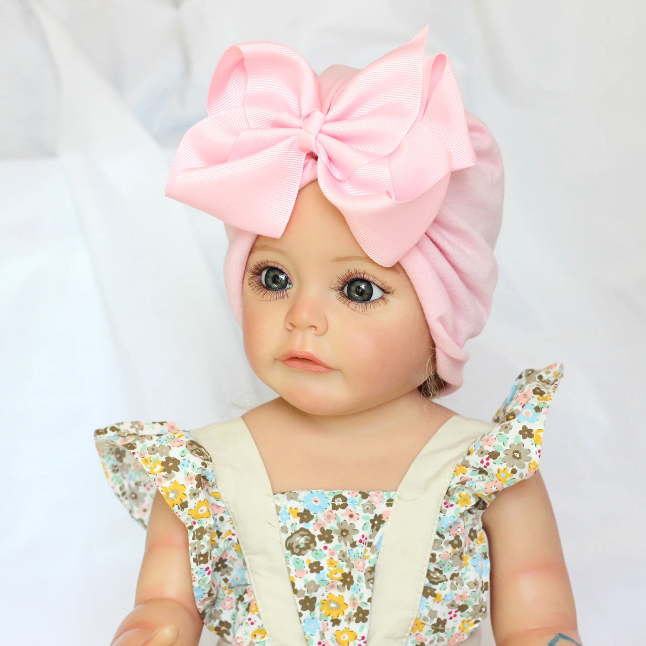 كبير الشريط القوس الطفل بنات قبعة عمامة الوليد الربيع رقيقة بينيس Bowknot بونيه الرضع الشعر حك زهرة بينيس Bebe