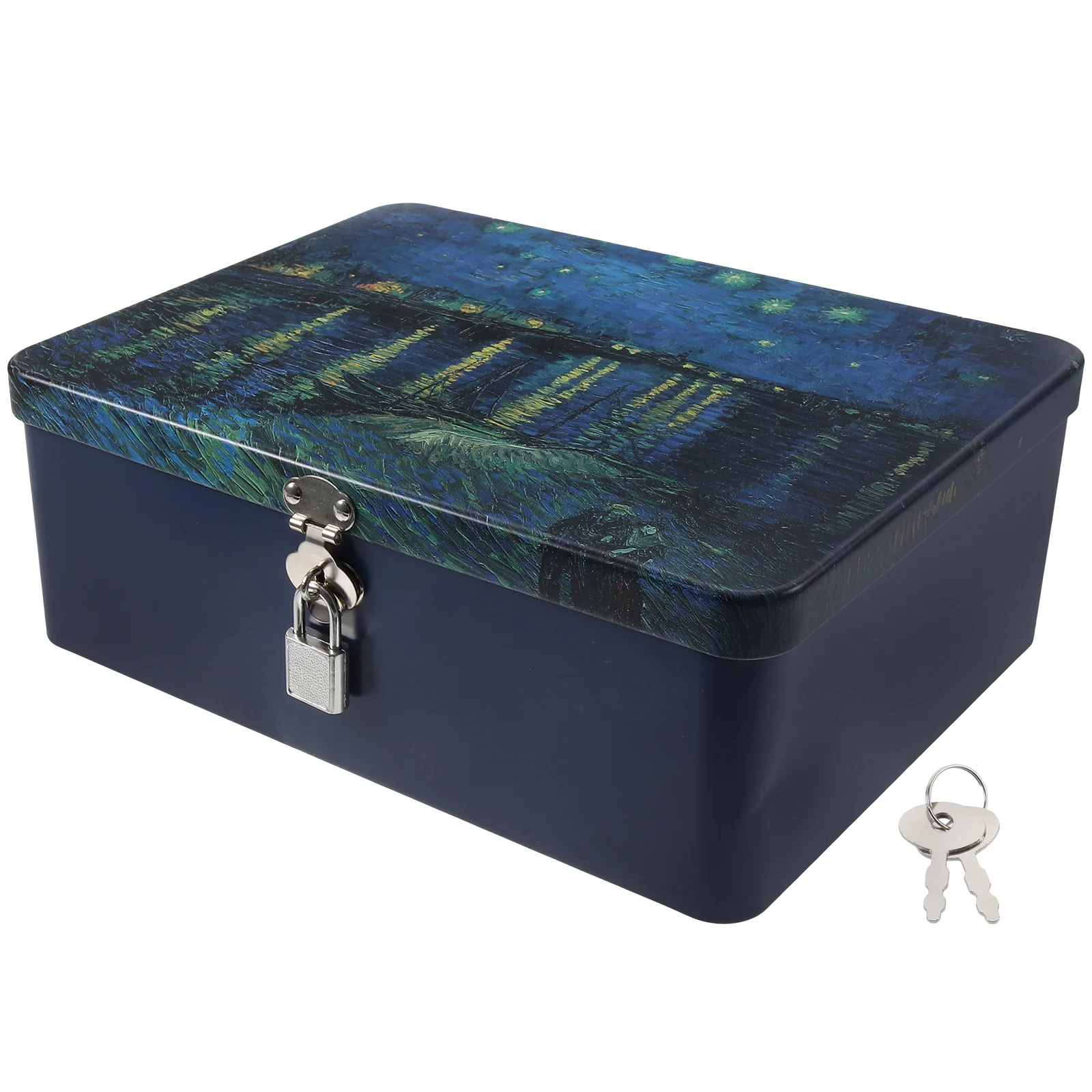 

Locking Keepsake Box Tinplate Storage Box Padlock Storage Tin Canister Retro Candies Jars Can Gift Case