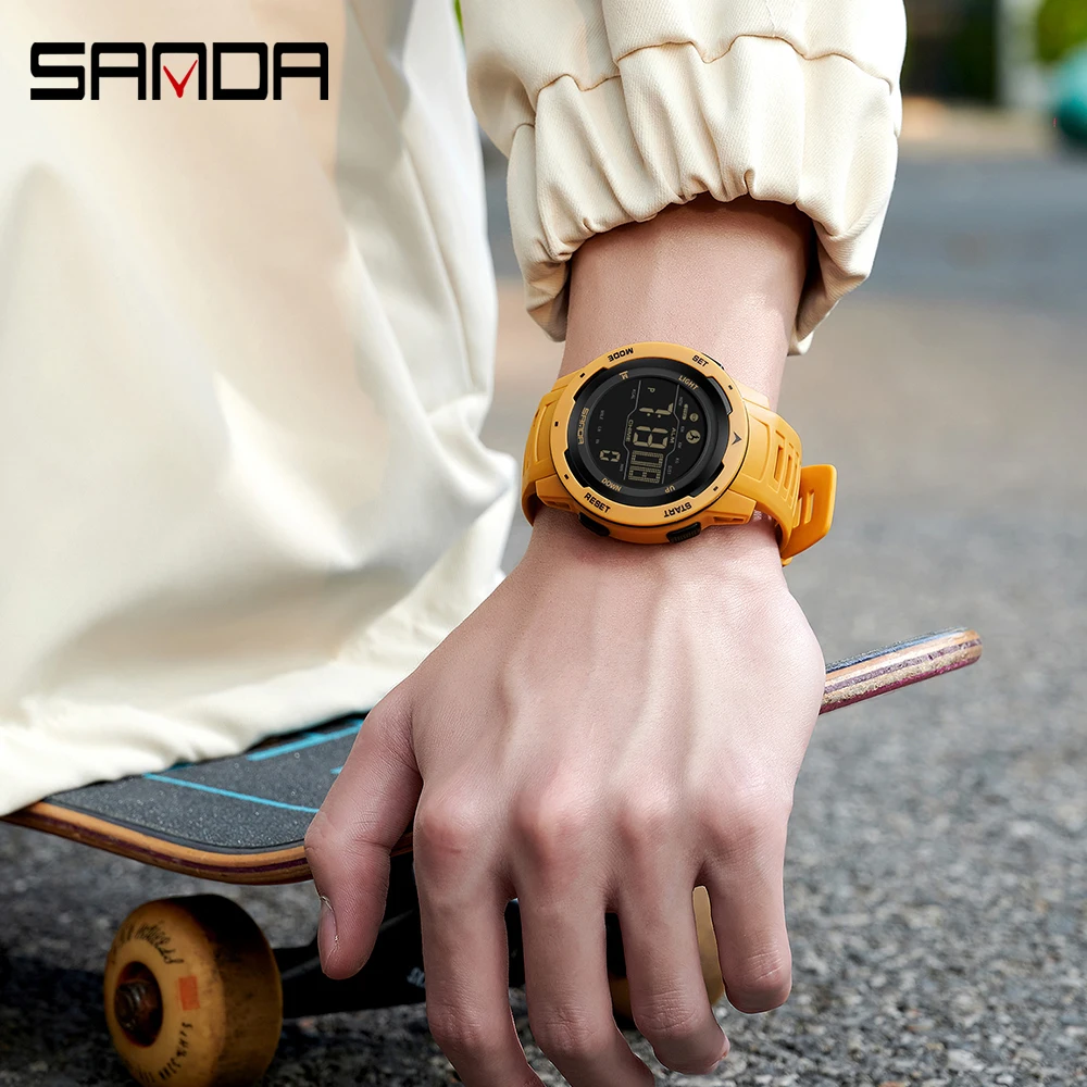 Kids Brand Men Watches Sports Passometer Calories 50M Waterproof LED Digital Watch Military Wristwatch Men's Watch 2145