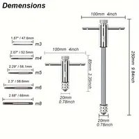 Adjustable T-Handle Ratchet Tap Reamer Hand Manual Holder Wrench M3 M4 M5 M6 M8 Metric Machine Screw Thread Plug T-shaped Tool 2