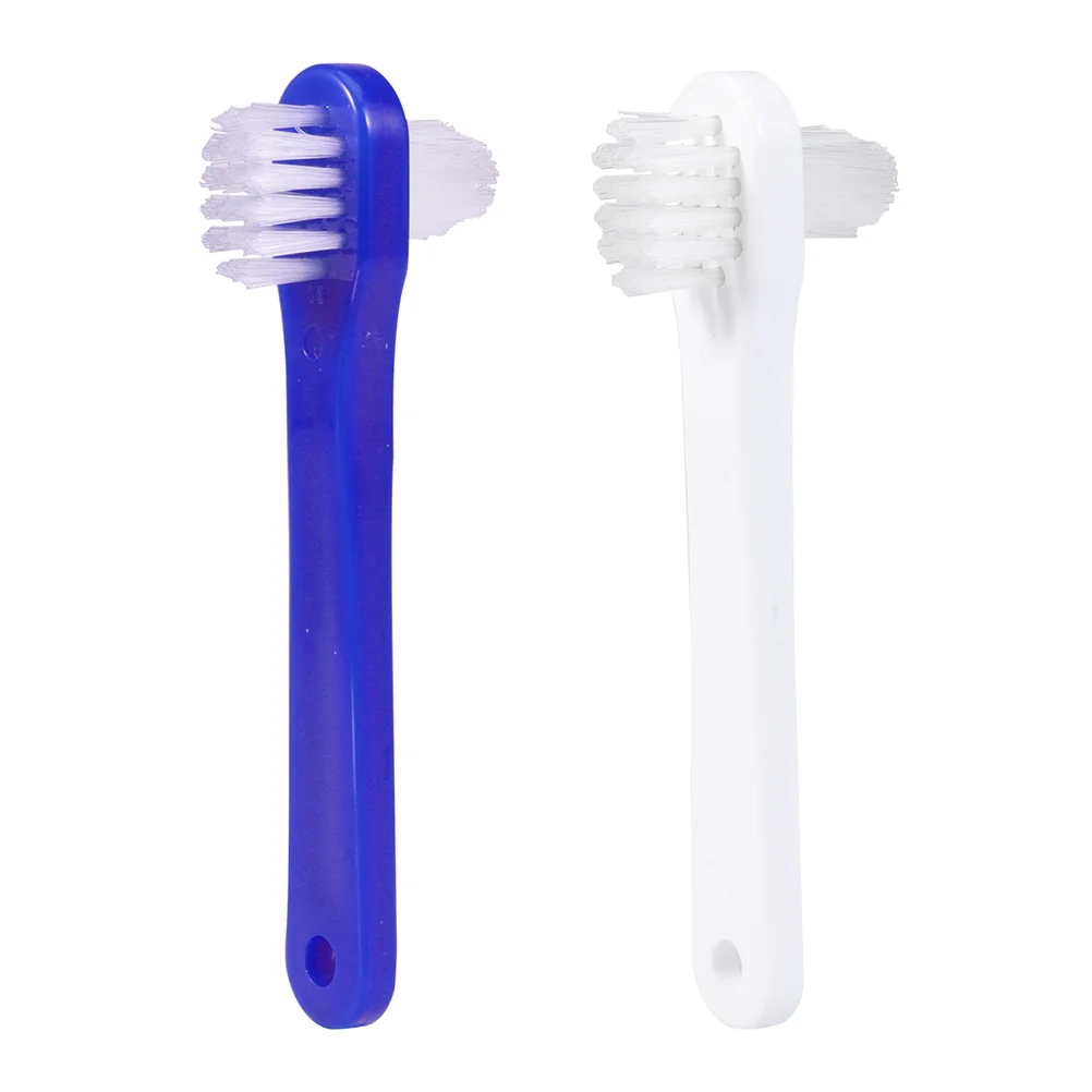 

4 Pcs Denture Cleaning Brush False Teeth Cleaner Manual Double Sided Toothbrush