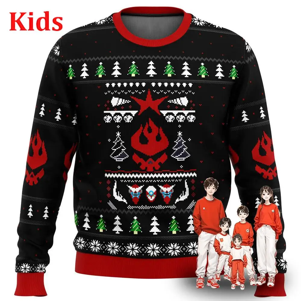 

Рождественский свитер Gurren Lagann Kamina, Рождественский свитер, Подарочный пуловер с Санта Клаусом, детская 3D Толстовка и топ на осень и зиму