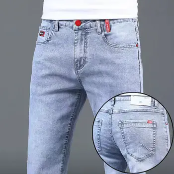 Fashionable Korean Style Men’s Slim Jeans Stylish Breathable Denim Pants Summer Luxury Comfortable Daily Wear Stretch Trousers