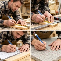 2.8mm Metal Solid Carpenter Mechanical Pencil with Built-in Sharpener, 2B Deep Hole Scriber Marking Tool Woodworking 5