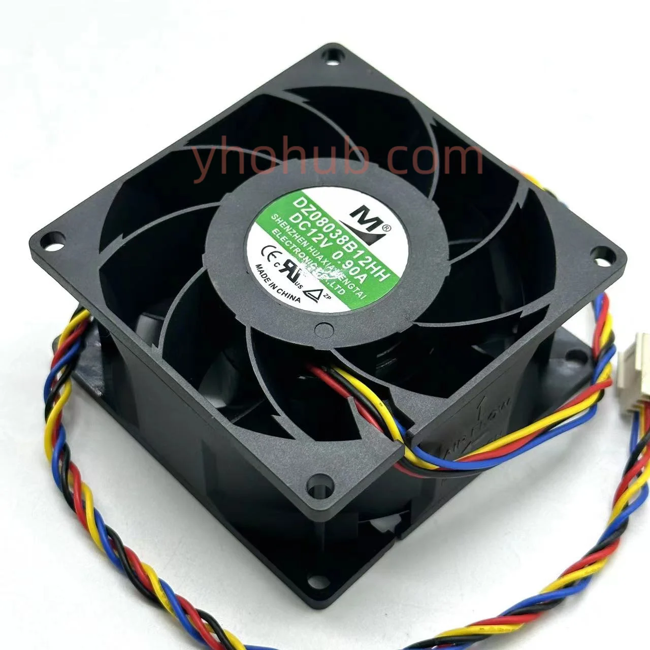 M / Huaxia DZ08038B12HH DC 12V 0.90A 80x80x38mm 4-Wire Server