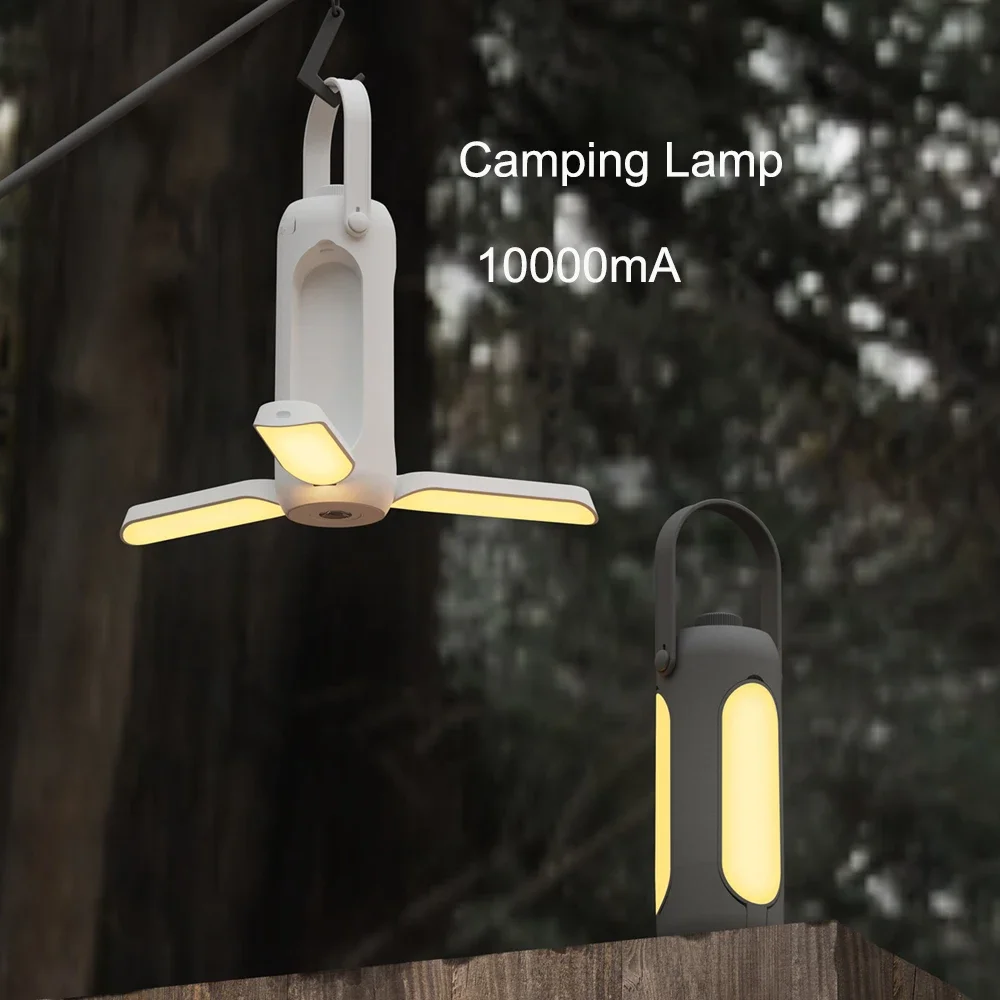 

10000mA Outdoor Hiking Camping Light Folding Outdoor Hanging Tent USB Rechargeable Emergency Batery Lamp Large-capacity Lighting