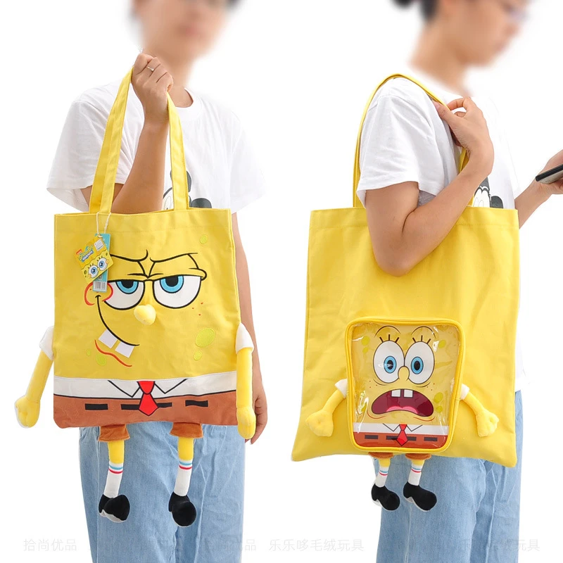 Spongebob Squarepants Patrick Star Canvas Bag Large Capacity Casual Girls  Work Shoulder Bag Cartoon Cute Student Handbag - AliExpress