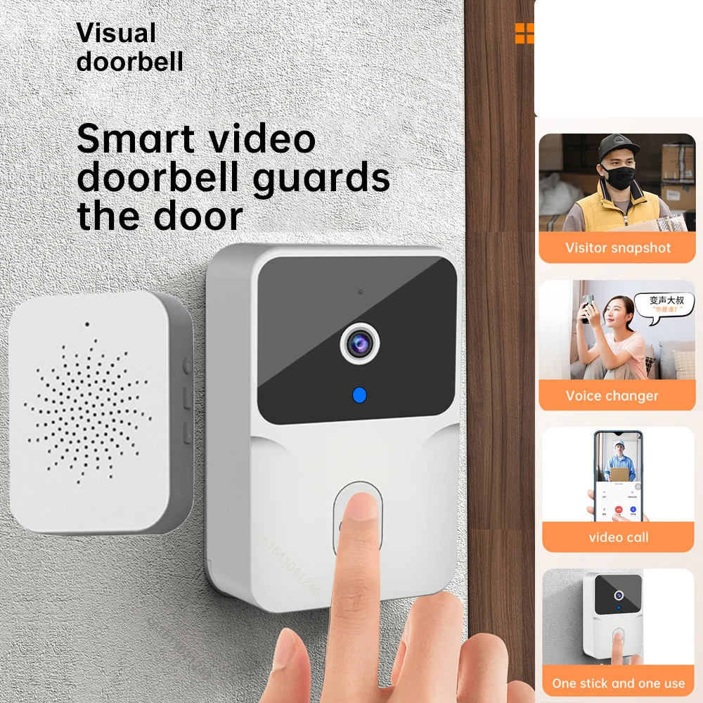 Wireless Doorbell Wifi Outdoor Hd Camera Security Door Bell Night