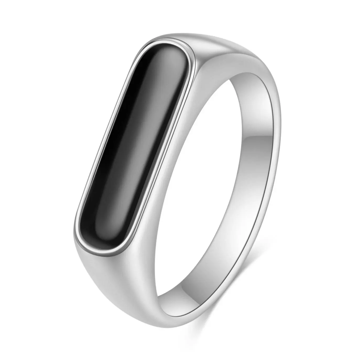 Gothic INS Signet Rings for Men Punk Black Gold Color Tone