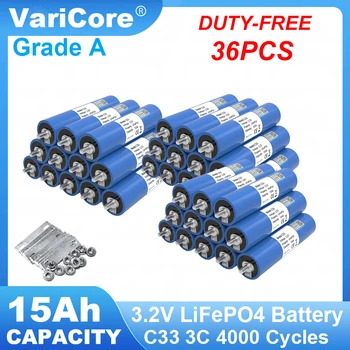 36x Grado A 3.2V 15Ah LiFePO4 Batteria al litio fosfato per batterie di modifica motore auto moto 12V 24V duty-free