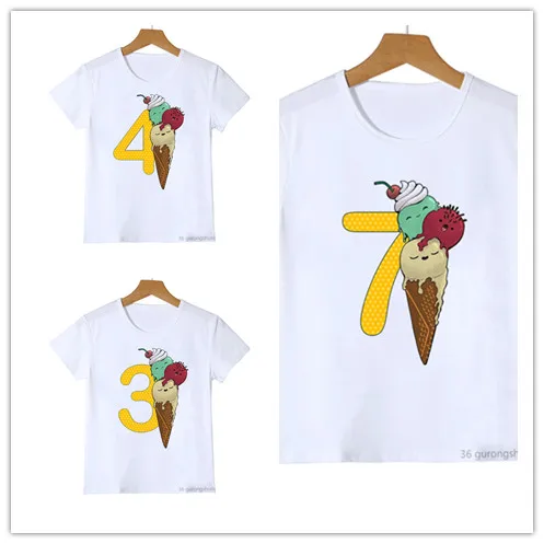 8Th Birthday Sweetie Waffle Lover Girl 2-9 Anni Birthday Party Tshirt Fashion Kids Tshirt Summer Girl Clothes Shirt Tops