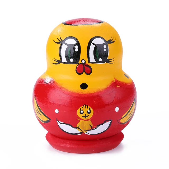 10pcs Cute Russian Matryoshka Dolls Improving Practical Ability Rich Game Content Basswood Nesting Dolls Craft Kids Gifts 4