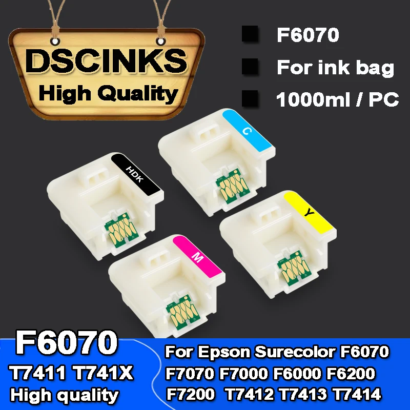 

Чип чернильного картриджа T741X T7412 T7413 T7414 для принтера Epson Surecolor F6070 F7070 F7000 F6000 F6200 F7200 с держателем чипа