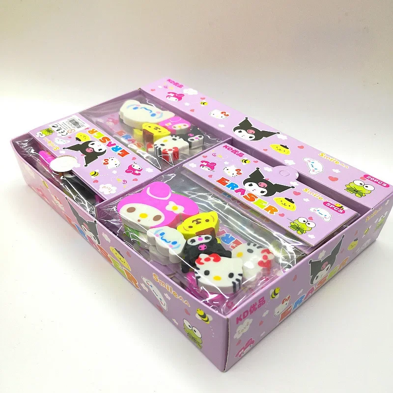 

Новинка Sanrio мультфильм 10/20 шт. милый ластик Kuromi Hello Kitty Мелоди Коричный набор канцелярские принадлежности ластик подарок для детей школьный приз