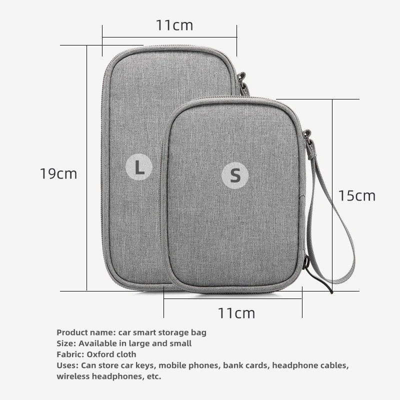 Car key Driving license Storage Bag USB Data Cable Organizer Earphone Wire Bag Case Pouch For Audi A3 A4 A5 A6 A7 A8 Q3 Q5 Q7 Q8