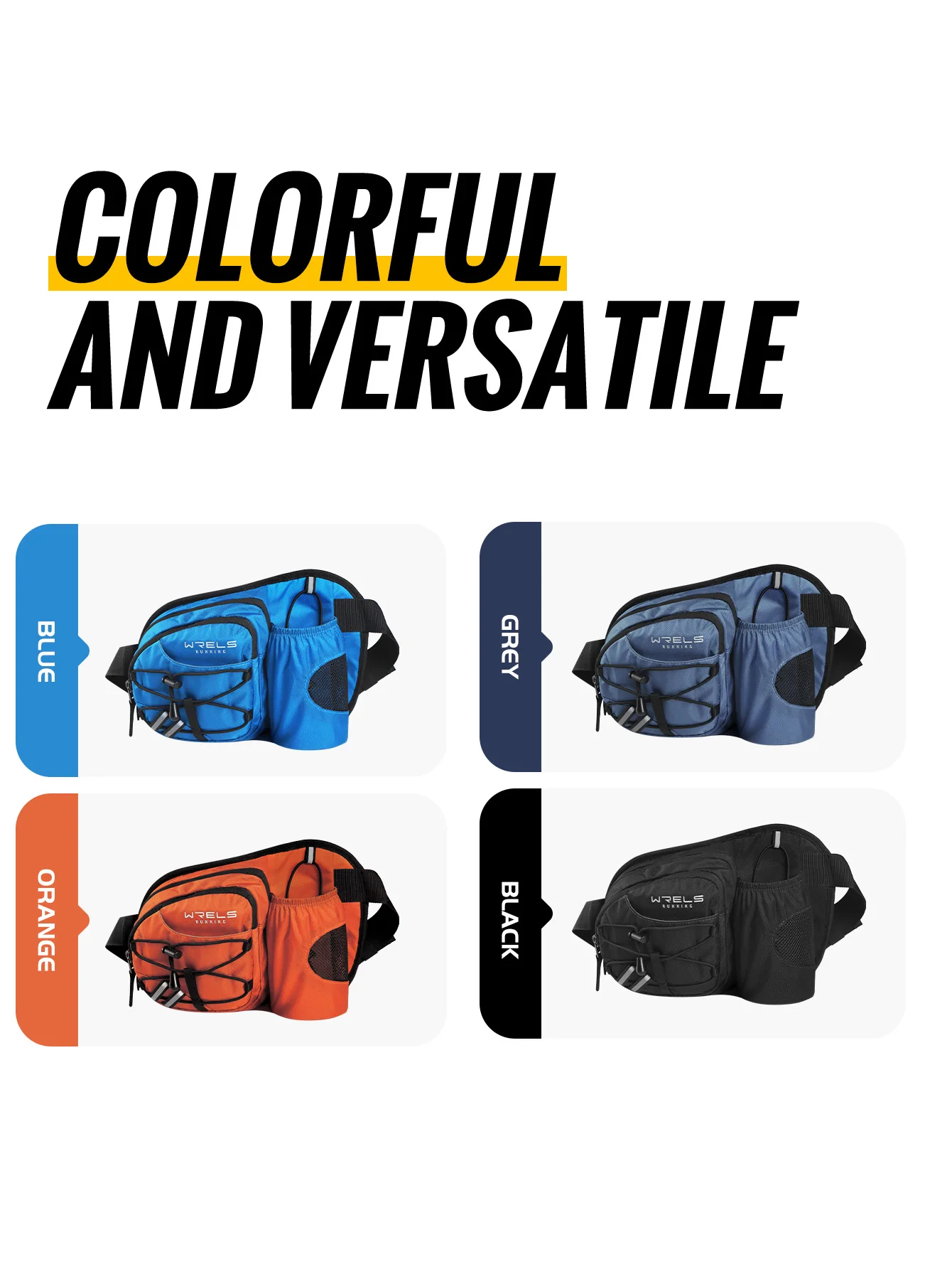 WRELS Gürteltasche, wasserdichte Sport-Gürteltasche, leichte Hüfttasche, Flaschenhalter, verstellbare Gürteltasche, Laufen, Marathon, Bauchtasche – Detail 12