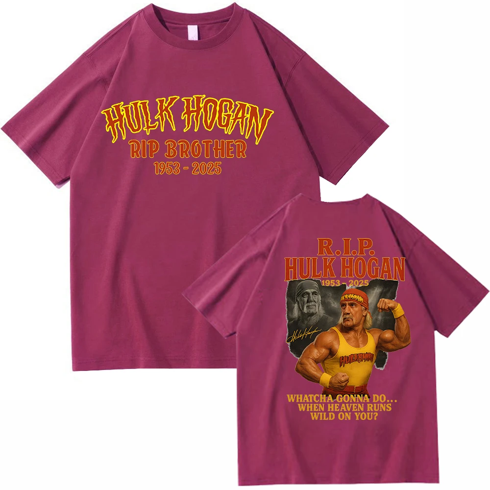 T-shirt Hulk Hogan Rip Merch Unisexe – Col Rond, Manches Courtes, Streetwear Décontracté - 8
