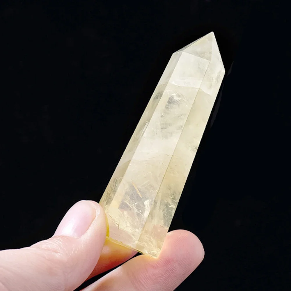 1PC Natural Citrine Column Yellow Crystal 4-8cm Home Decoration