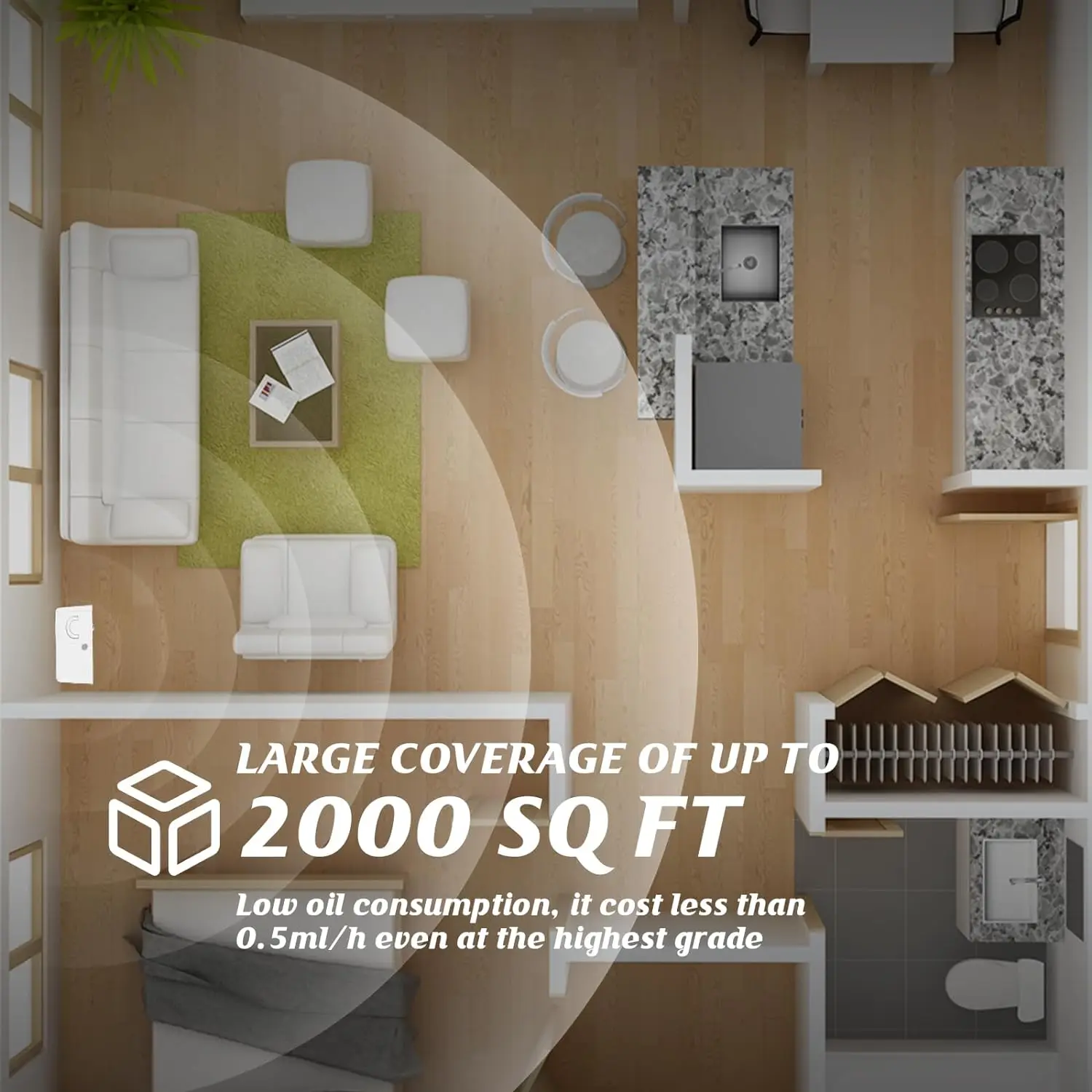 جهاز ناشر للزيوت العطرية بتقنية التحكم عبر الواي ف...