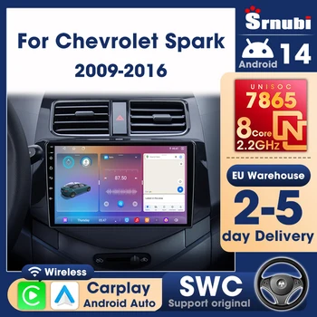 Radio para coche Srnubi 2 Din Carplay para Chevrolet Spark Beat Matiz Creative 2009-2016, reproductor Multimedia Android para coche, unidad principal con sistema inteligente para automóvil 1