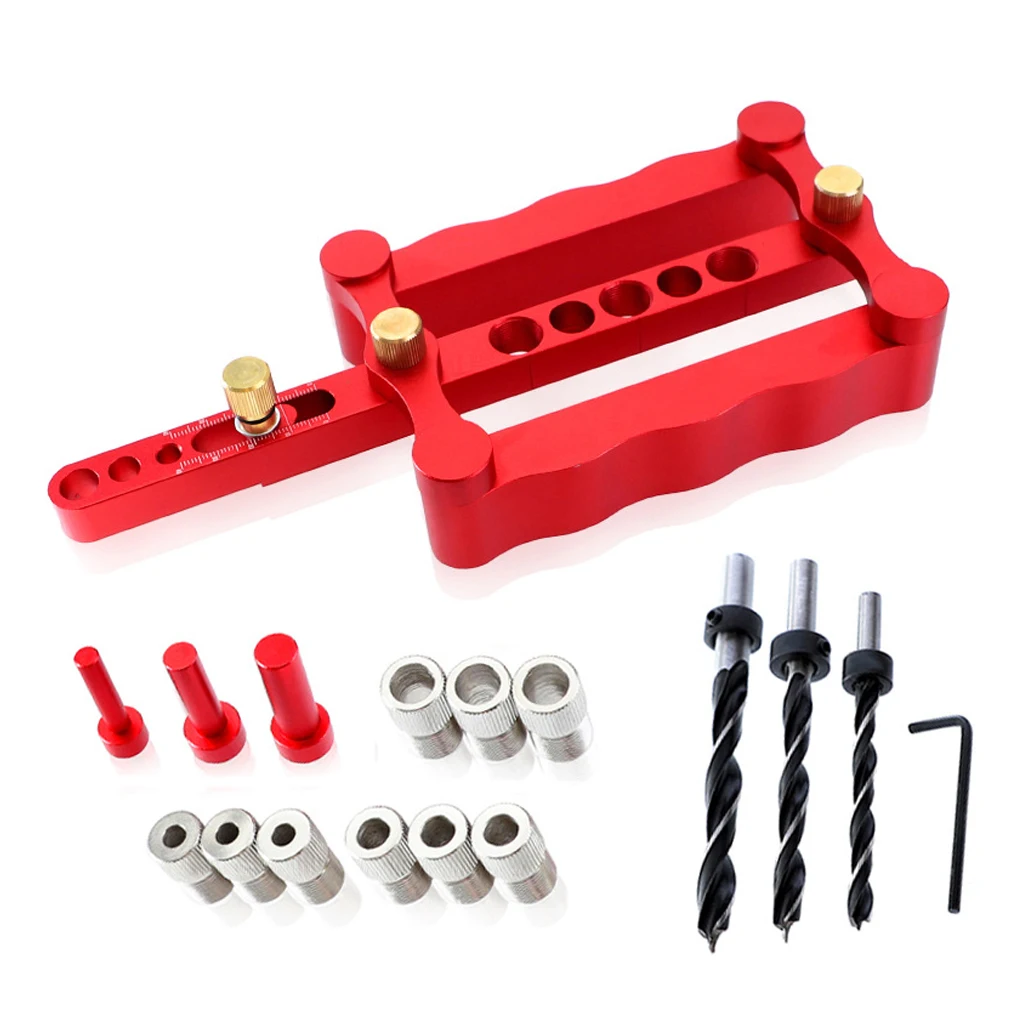 

Dowelling Jig Woodwork Drilling Locator Adjustable Furniture Puncher